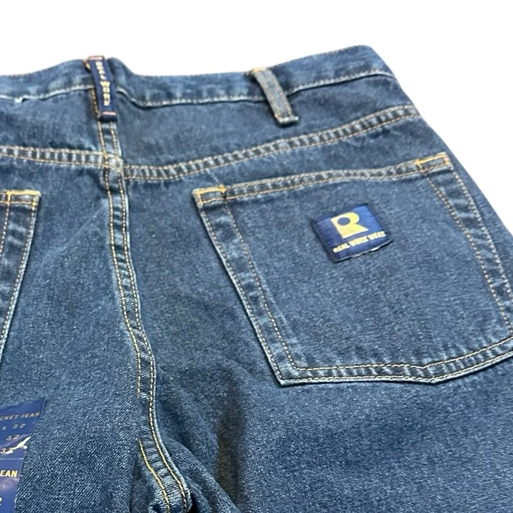 Original Real Work Wear Men’s 5-Pocket Jeans Size 36 x 32 Straight Classic Denim